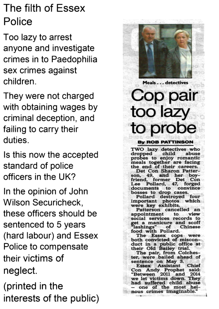 Cop Pair too Lazy to Investigate Paedophilia Crimes