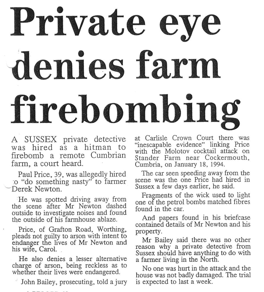 Price denies firebombing