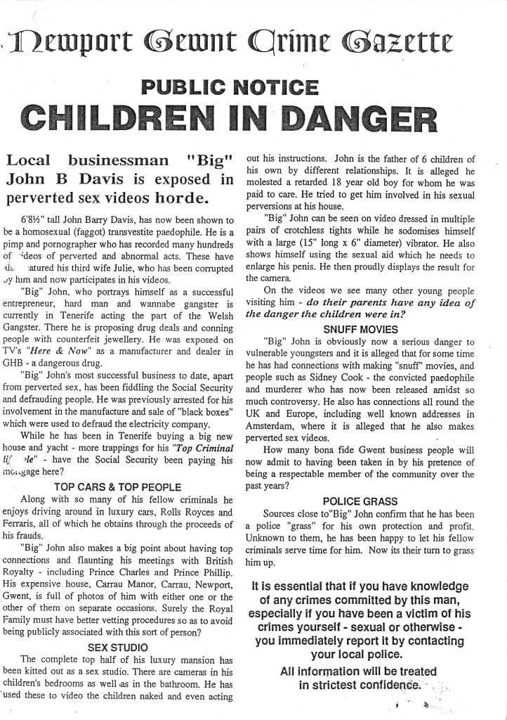 Newport Crime Gazette Big John